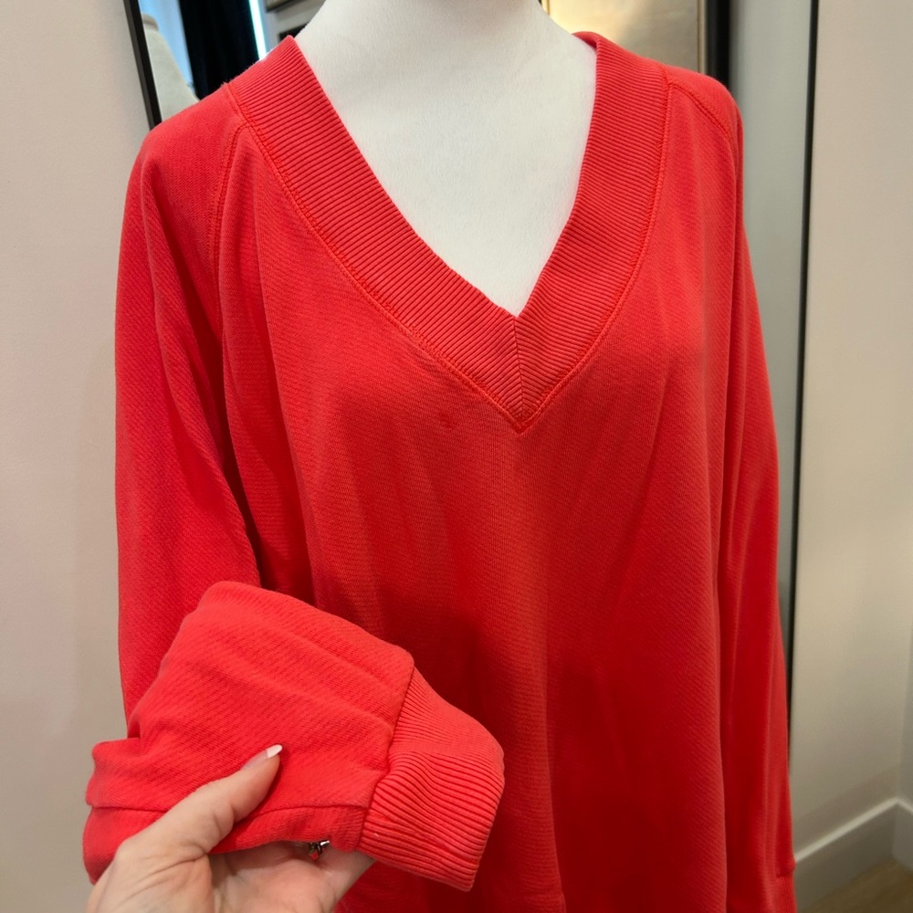 Universal Thread Red V-Neck Sweatshirt - Picture 2 of 8